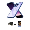 MARSİLYAN™- iPhone 14 Pro Max Kılıf Nova Işık Serisi - Siyah Buffer Hayalet Cam Ekran Koruyucu + Raze Metal Kamera Lens - GD