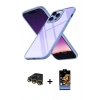 MARSİLYAN™- iPhone 14 Pro Max Kılıf Nova Işık Serisi - Siyah Buffer Hayalet Cam Ekran Koruyucu + Raze Metal Kamera Lens - GD