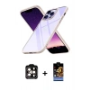 MARSİLYAN™- iPhone 14 Pro Max Kılıf Nova Işık Serisi - Siyah Buffer Hayalet Cam Ekran Koruyucu + PVD Metal Kamera Lens - TU