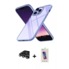 MARSİLYAN™- iPhone 14 Pro Max Kılıf Nova Işık Serisi - Siyah Joko 5D Cam + Gümüş Raze Metal Kamera Lens