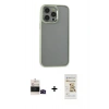MARSİLYAN™- iPhone 14 Pro Max Kılıf Nova Işık Serisi - Siyah Mat Seramik Nano Ekran Koruyucu + Bilvis Titan Kamera Lens - SH