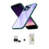 MARSİLYAN™- iPhone 14 Pro Max Kılıf Nova Işık Serisi - Siyah Mat Seramik Nano Ekran Koruyucu + Bilvis Titan Kamera Lens - SH
