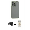 MARSİLYAN™- iPhone 14 Pro Max Kılıf Nova Işık Serisi - Siyah Mat Seramik Nano Ekran Koruyucu + Raze Metal Kamera Lens - GS