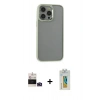 MARSİLYAN™- iPhone 14 Pro Max Kılıf Nova Işık Serisi - Siyah Polymer Nano Ekran Koruyucu + Bilvis Titan Kamera Lens - DNMR