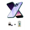 MARSİLYAN™- iPhone 14 Pro Max Kılıf Nova Işık Serisi - Siyah Polymer Nano Ekran Koruyucu + Bilvis Titan Kamera Lens - DNMR
