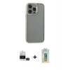 MARSİLYAN™- iPhone 14 Pro Max Kılıf Nova Işık Serisi - Siyah Polymer Nano Ekran Koruyucu + Gold Bilvis Titan Kamera Lens
