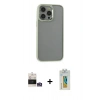 MARSİLYAN™- iPhone 14 Pro Max Kılıf Nova Işık Serisi - Siyah Polymer Nano Ekran Koruyucu + Bilvis Titan Kamera Lens - GS