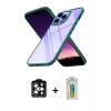 MARSİLYAN™- iPhone 14 Pro Max Kılıf Nova Işık Serisi - Siyah Polymer Nano Ekran Koruyucu + PVD Metal Kamera Lens - TU