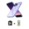 MARSİLYAN™- iPhone 14 Pro Max Kılıf Nova Işık Serisi - Siyah Polymer Nano Ekran Koruyucu + PVD Metal Kamera Lens - TU