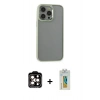 MARSİLYAN™- iPhone 14 Pro Max Kılıf Nova Işık Serisi - Siyah Polymer Nano Ekran Koruyucu + PVD Metal Kamera Lens - TU