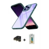 MARSİLYAN™- iPhone 14 Pro Max Kılıf Nova Işık Serisi - Siyah Polymer Nano Ekran Koruyucu + Raze Metal Kamera Lens - GD