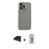 MARSİLYAN™- iPhone 14 Pro Max Kılıf Nova Işık Serisi - Siyah Polymer Nano Ekran Koruyucu + Raze Metal Kamera Lens - GS