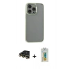 MARSİLYAN™- iPhone 14 Pro Max Kılıf Nova Işık Serisi - Siyah Polymer Nano Ekran Koruyucu + Raze Metal Kamera Lens - GD