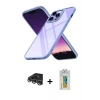 MARSİLYAN™- iPhone 14 Pro Max Kılıf Nova Işık Serisi - Siyah Polymer Nano Ekran Koruyucu + Raze Metal Kamera Lens - GS