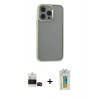 MARSİLYAN™- iPhone 14 Pro Max Kılıf Nova Işık Serisi - Siyah Polymer Nano Ekran Koruyucu + Bilvis Titan Kamera Lens - SH