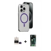 MARSİLYAN™- iPhone 14 Pro Max Kılıf Odak Form Özel Seri - Şeffaf 360 Full Body Arka Koruyucu + Bilvis Titan Kamera Lens - SH