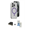 MARSİLYAN™- iPhone 14 Pro Max Kılıf Odak Form Özel Seri - Şeffaf Royal Nano Ekran Koruyucu + Raze Metal Kamera Lens - GD