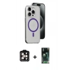 MARSİLYAN™- iPhone 14 Pro Max Kılıf Odak Form Özel Seri - Siyah 360 Mat Full Body Arka Koruyucu + PVD Metal Kamera Lens - TU