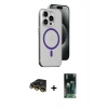 MARSİLYAN™- iPhone 14 Pro Max Kılıf Odak Form Özel Seri - Siyah 360 Mat Full Body Arka Koruyucu + Raze Metal Kamera Lens - GD