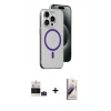 MARSİLYAN™- iPhone 14 Pro Max Kılıf Odak Form Özel Seri - Siyah Bilvis 3D Mat Cam Ekran Koruyucu + Bilvis Titan Kamera Lens - DNMR