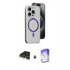 MARSİLYAN™- iPhone 14 Pro Max Kılıf Odak Form Özel Seri - Siyah Bilvis 5in1 3D Magic Cam Ekran Koruyucu + Raze Metal Kamera Lens - GD