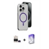 MARSİLYAN™- iPhone 14 Pro Max Kılıf Odak Form Özel Seri - Siyah Bilvis 5in1 3D Magic Cam Ekran Koruyucu + Bilvis Titan Kamera Lens - SH