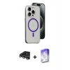 MARSİLYAN™- iPhone 14 Pro Max Kılıf Odak Form Özel Seri - Siyah Bilvis 5in1 3D Magic Cam Ekran Koruyucu + Raze Metal Kamera Lens - GS