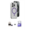 MARSİLYAN™- iPhone 14 Pro Max Kılıf Odak Form Özel Seri - Siyah Bilvis 5in1 5D Magic Hayalet Cam Ekran Koruyucu + Bilvis Titan Kamera Lens - SH