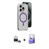 MARSİLYAN™- iPhone 14 Pro Max Kılıf Odak Form Özel Seri - Siyah Bilvis 5in1 5D Magic Hayalet Cam Ekran Koruyucu + Bilvis Titan Kamera Lens - GD