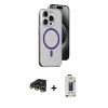 MARSİLYAN™- iPhone 14 Pro Max Kılıf Odak Form Özel Seri - Siyah Bilvis Hayalet Cam Ekran Koruyucu + Raze Metal Kamera Lens - GD