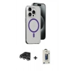 MARSİLYAN™- iPhone 14 Pro Max Kılıf Odak Form Özel Seri - Siyah Bilvis Hayalet Cam Ekran Koruyucu + Raze Metal Kamera Lens - GS