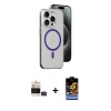 MARSİLYAN™- iPhone 14 Pro Max Kılıf Odak Form Özel Seri - Siyah Buffer Hayalet Cam Ekran Koruyucu + Bilvis Titan Kamera Lens - DNMR