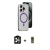 MARSİLYAN™- iPhone 14 Pro Max Kılıf Odak Form Özel Seri - Siyah Joko Magic 5D Hayalet Cam + PVD Metal Kamera Lens - TU