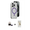 MARSİLYAN™- iPhone 14 Pro Max Kılıf Odak Form Özel Seri - Siyah Mat Seramik Nano Ekran Koruyucu + Bilvis Titan Kamera Lens - SH