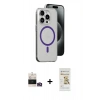 MARSİLYAN™- iPhone 14 Pro Max Kılıf Odak Form Özel Seri - Siyah Mat Seramik Nano Ekran Koruyucu + Bilvis Titan Kamera Lens - GD