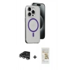 MARSİLYAN™- iPhone 14 Pro Max Kılıf Odak Form Özel Seri - Siyah Mat Seramik Nano Ekran Koruyucu + Raze Metal Kamera Lens - GS