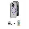 MARSİLYAN™- iPhone 14 Pro Max Kılıf Odak Form Özel Seri - Siyah Polymer Nano Ekran Koruyucu + Bilvis Titan Kamera Lens - GS