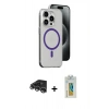 MARSİLYAN™- iPhone 14 Pro Max Kılıf Odak Form Özel Seri - Siyah Polymer Nano Ekran Koruyucu + Raze Metal Kamera Lens - GS