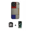 MARSİLYAN™- iPhone 14 Pro Max Kılıf Odak Klasik Serisi - Şeffaf 360 Full Body Arka Koruyucu + PVD Metal Kamera Lens - TU