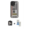 MARSİLYAN™- iPhone 14 Pro Max Kılıf Odak Klasik Serisi - Şeffaf Royal Nano Ekran Koruyucu + Turuncu PVD Metal Kamera Lens