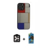 MARSİLYAN™- iPhone 14 Pro Max Kılıf Odak Klasik Serisi - Siyah 18D Cam Ekran Koruyucu + PVD Metal Kamera Lens - TU