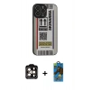 MARSİLYAN™- iPhone 14 Pro Max Kılıf Odak Klasik Serisi - Siyah 18D Cam Ekran Koruyucu + PVD Metal Kamera Lens - TU