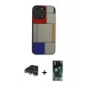 MARSİLYAN™- iPhone 14 Pro Max Kılıf Odak Klasik Serisi - Siyah 360 Mat Full Body Arka Koruyucu + Gümüş Raze Metal Kamera Lens