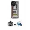 MARSİLYAN™- iPhone 14 Pro Max Kılıf Odak Klasik Serisi - Siyah 3D Antistatik Cam Ekran Koruyucu + PVD Metal Kamera Lens - TU