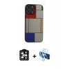 MARSİLYAN™- iPhone 14 Pro Max Kılıf Odak Klasik Serisi - Siyah 3D Antistatik Cam Ekran Koruyucu + PVD Metal Kamera Lens - TU