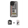 MARSİLYAN™- iPhone 14 Pro Max Kılıf Odak Klasik Serisi - Siyah Bilvis 3D Mat Cam Ekran Koruyucu + Turuncu PVD Metal Kamera Lens
