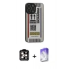 MARSİLYAN™- iPhone 14 Pro Max Kılıf Odak Klasik Serisi - Siyah Bilvis 5in1 3D Magic Cam Ekran Koruyucu + PVD Metal Kamera Lens - TU