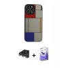 MARSİLYAN™- iPhone 14 Pro Max Kılıf Odak Klasik Serisi - Siyah Bilvis 5in1 5D Magic Hayalet Cam Ekran Koruyucu + Gümüş Raze Metal Kamera Lens