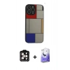 MARSİLYAN™- iPhone 14 Pro Max Kılıf Odak Klasik Serisi - Siyah Bilvis 5in1 5D Magic Hayalet Cam Ekran Koruyucu + PVD Metal Kamera Lens - TU