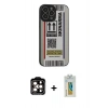 MARSİLYAN™- iPhone 14 Pro Max Kılıf Odak Klasik Serisi - Siyah Polymer Nano Ekran Koruyucu + PVD Metal Kamera Lens - TU